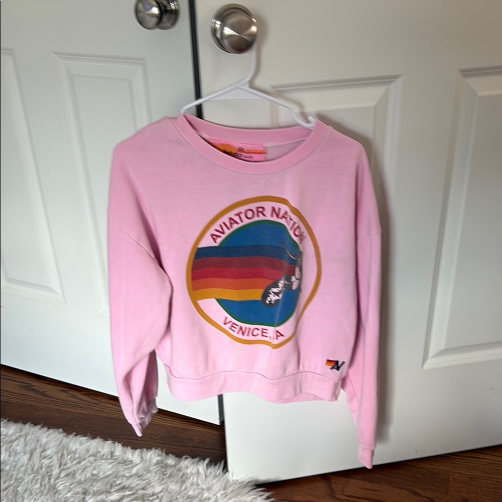 Aviator Nation Pink Crewneck